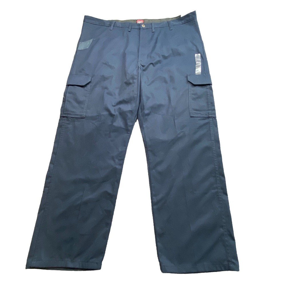 Wrangler Workwear Cargo Pants Mens 44x30 Blue Utility Workwear Industrial Rugged